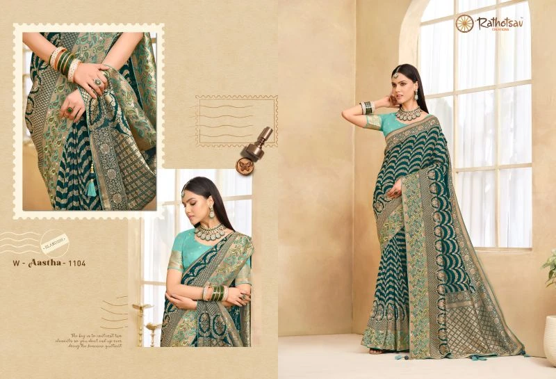 Rajguru Aastha Satin Jacquard Woven Work Saree Collection 15