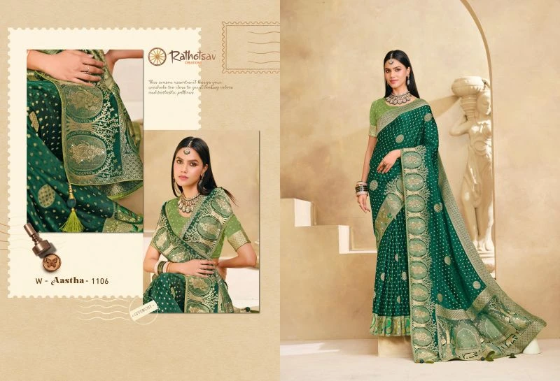 Rajguru Aastha Satin Jacquard Woven Work Saree Collection 6
