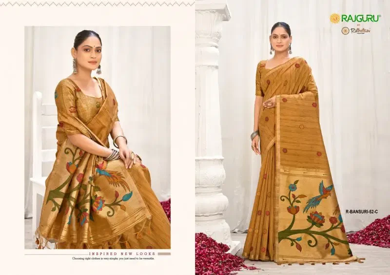 Rajguru Bansuri Jamdani Weaving Festival Wear Saree Collection 6