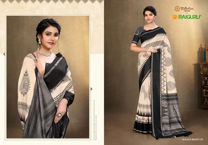 Rajguru Black Beauty Matka Silk Printed Saree Collection 3