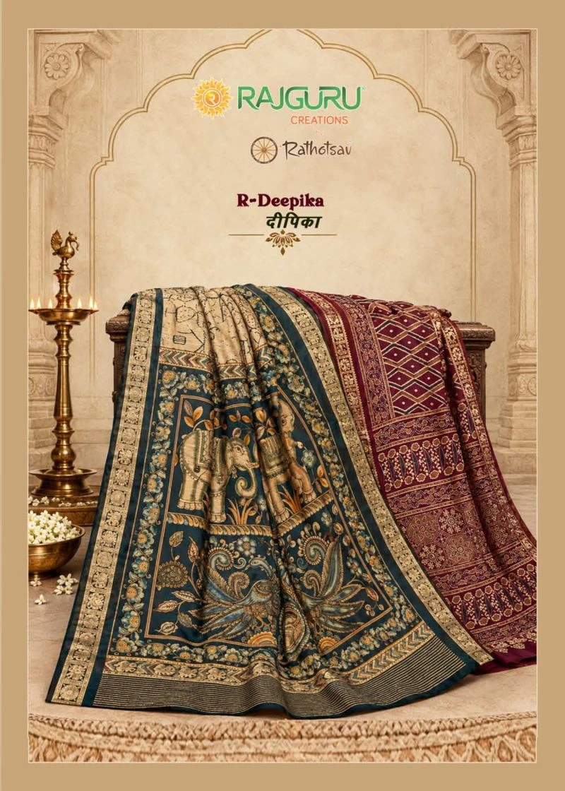 Rajguru Deepika Mul Crepe Printed Designer Saree Collection 1