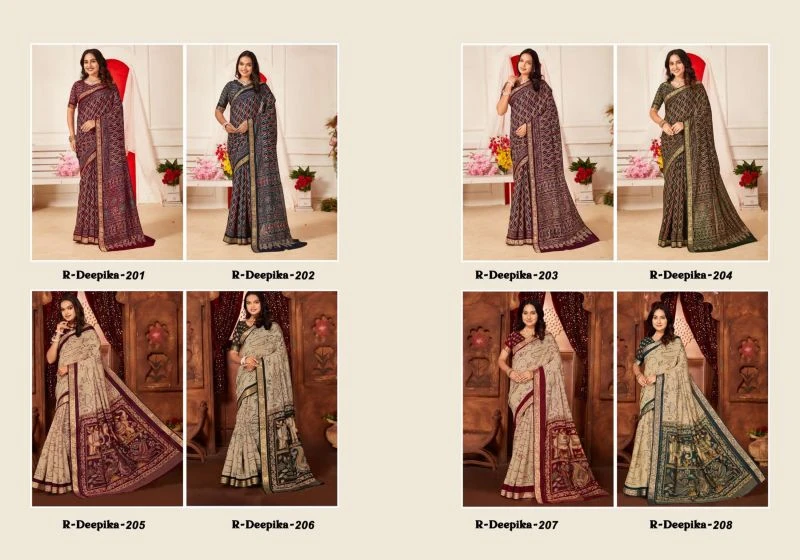 Rajguru Deepika Mul Crepe Printed Designer Saree Collection 8