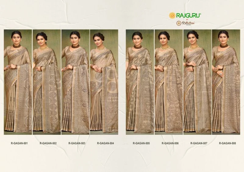 Rajguru Gagan Soft Tussar Silk Digital Printed Saree Collection 10