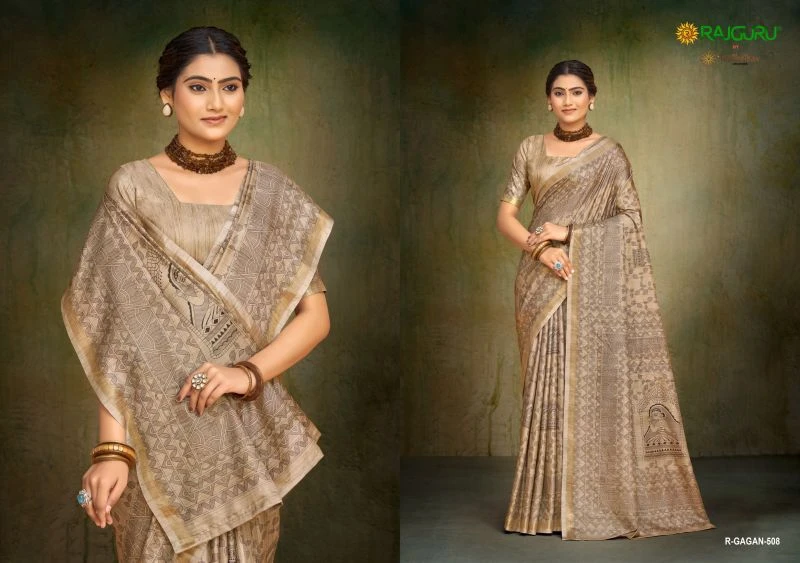 Rajguru Gagan Soft Tussar Silk Digital Printed Saree Collection 6