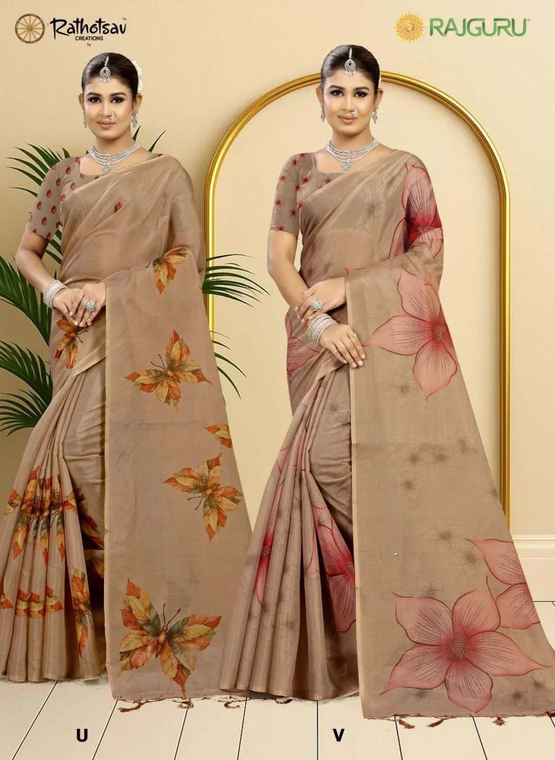 Rajguru Gopi Tissue Digital Printed Saree Collection 5