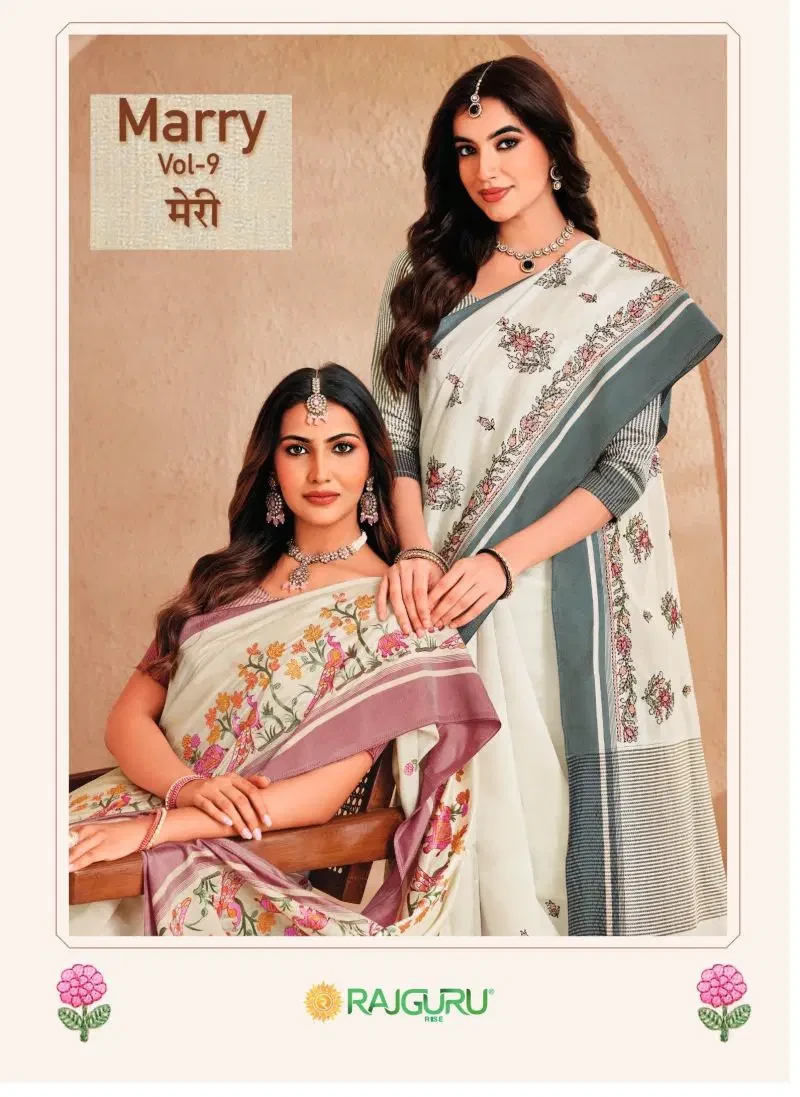 Rajguru Marry Vol 9 Tassar Silk Printed Traditional Saree Collection
