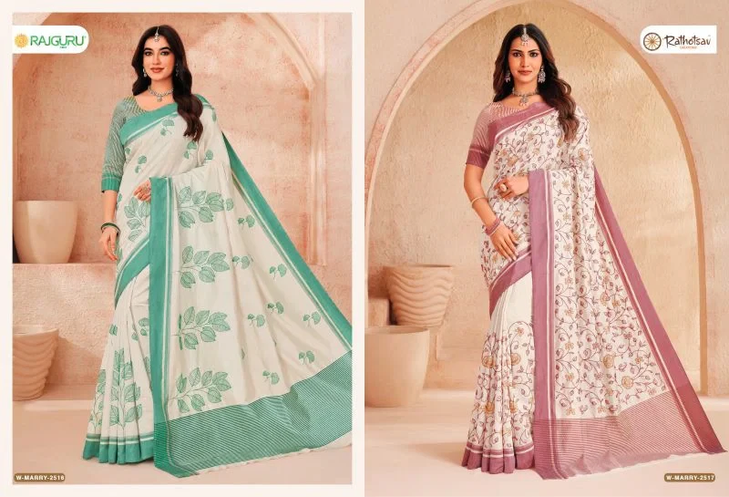 Rajguru Marry Vol 9 Tassar Silk Printed Traditional Saree Collection 3
