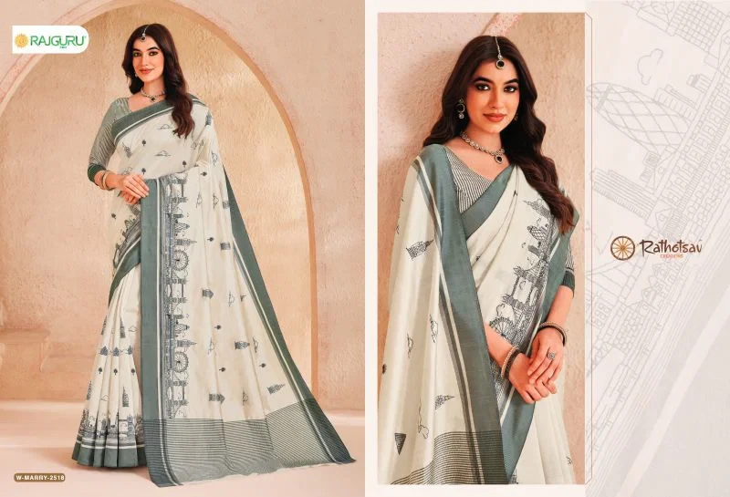 Rajguru Marry Vol 9 Tassar Silk Printed Traditional Saree Collection 4