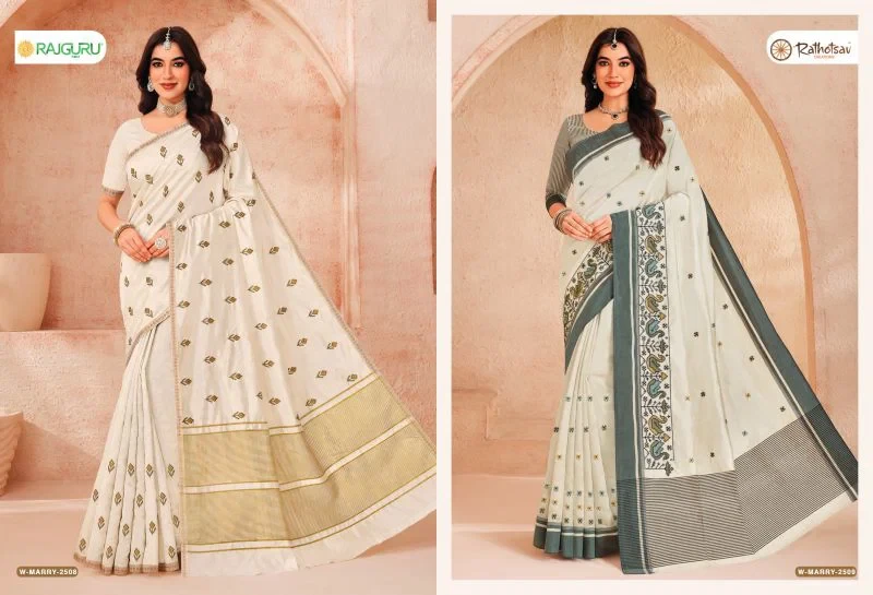 Rajguru Marry Vol 9 Tassar Silk Printed Traditional Saree Collection 7