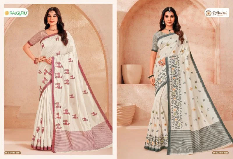 Rajguru Marry Vol 9 Tassar Silk Printed Traditional Saree Collection 8