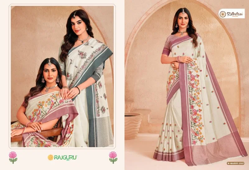 Rajguru Marry Vol 9 Tassar Silk Printed Traditional Saree Collection 9