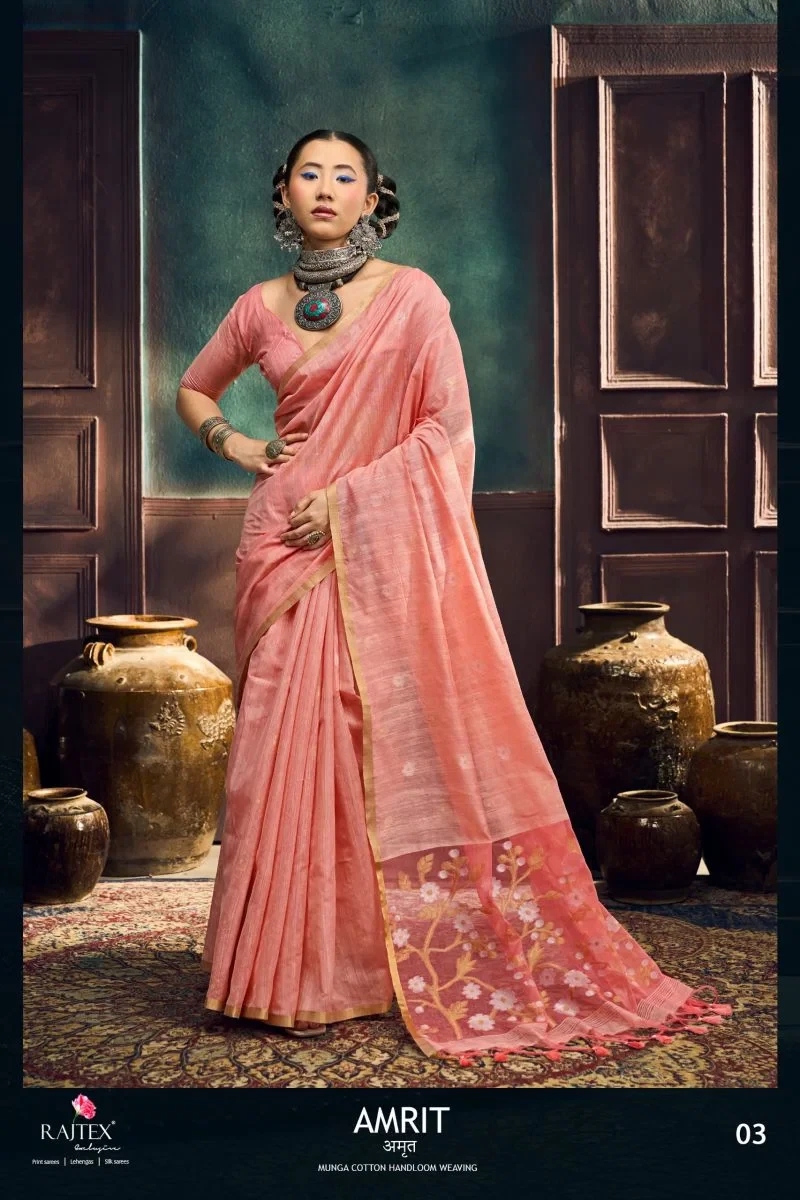 Rajtex Amrit Munga Cotton Handloom Weaving Saree Collection 10