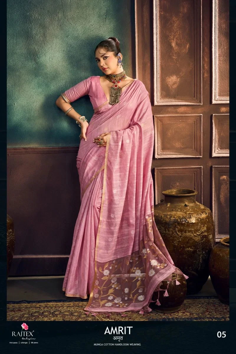 Rajtex Amrit Munga Cotton Handloom Weaving Saree Collection 11