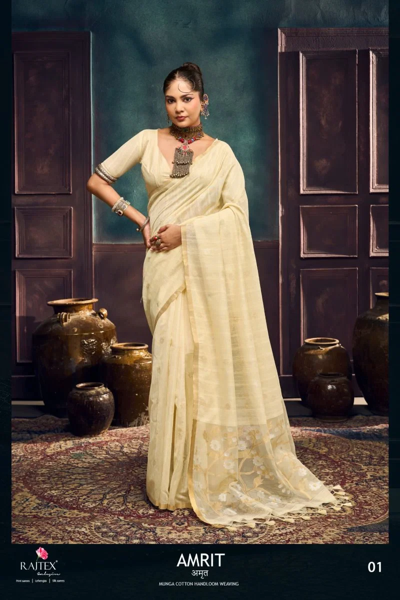 Rajtex Amrit Munga Cotton Handloom Weaving Saree Collection 2