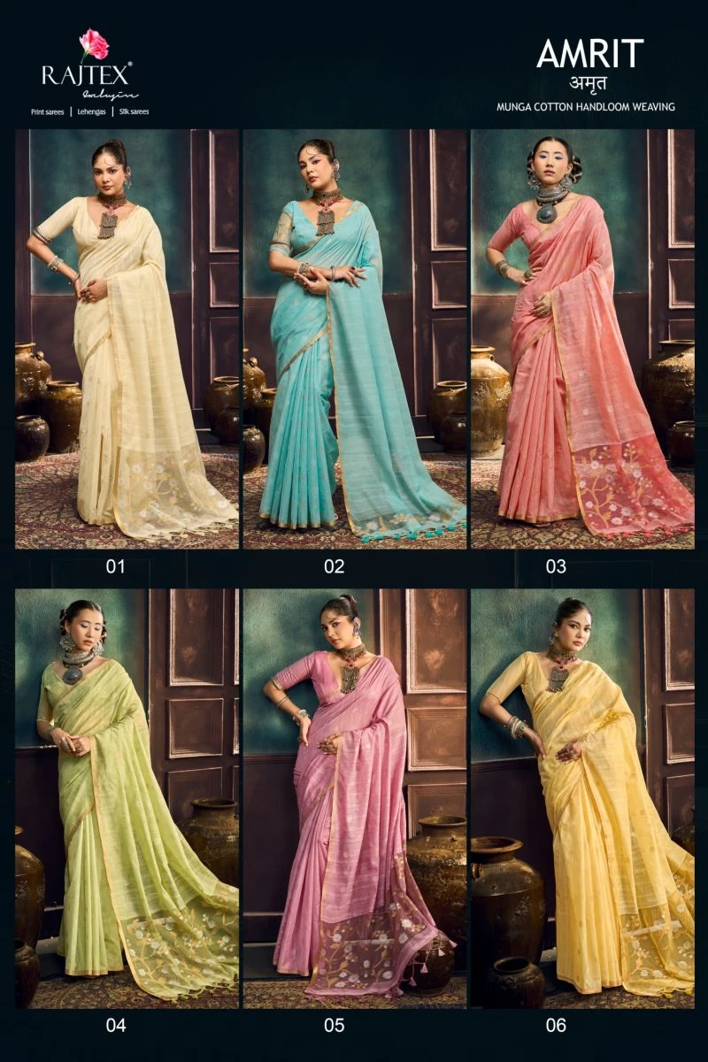 Rajtex Amrit Munga Cotton Handloom Weaving Saree Collection 6