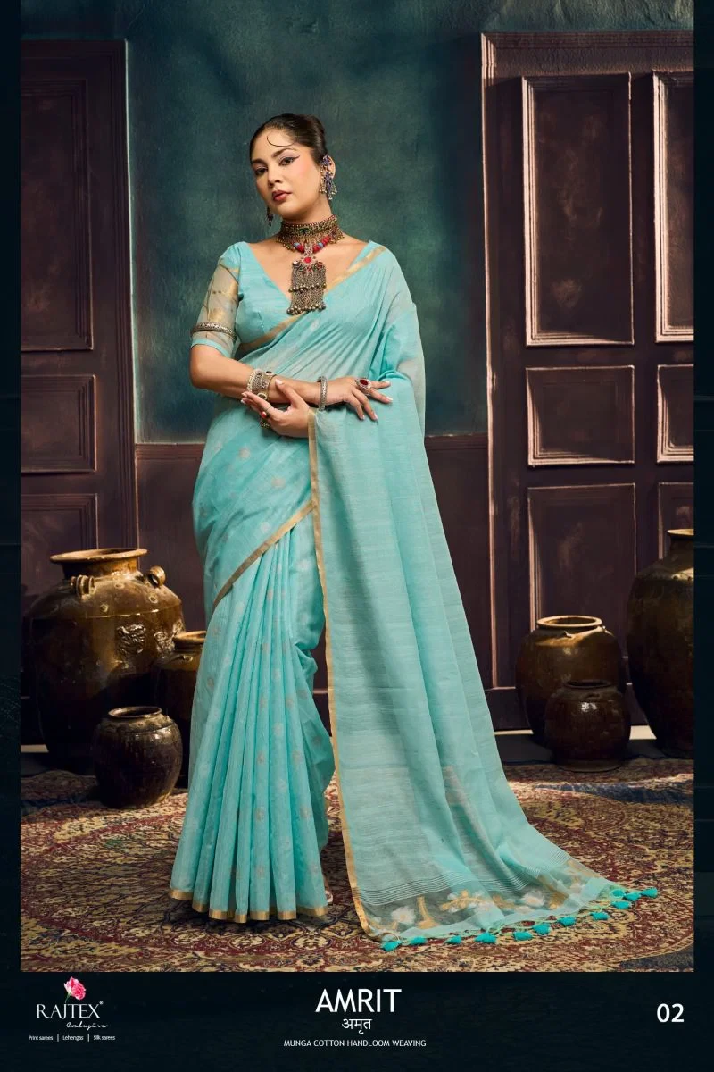 Rajtex Amrit Munga Cotton Handloom Weaving Saree Collection 9