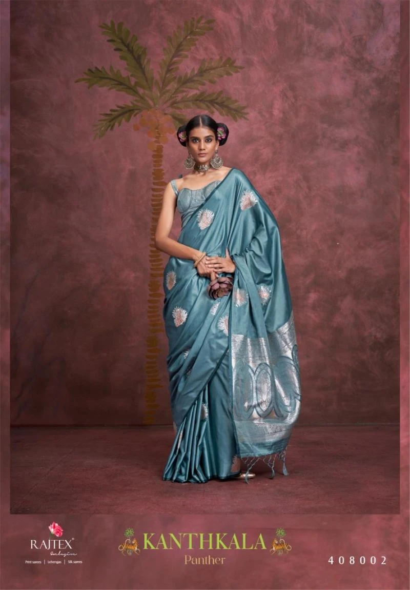 Rajtex Kanthkala Panther Nx Satin Handloom Weaving Sarees 2