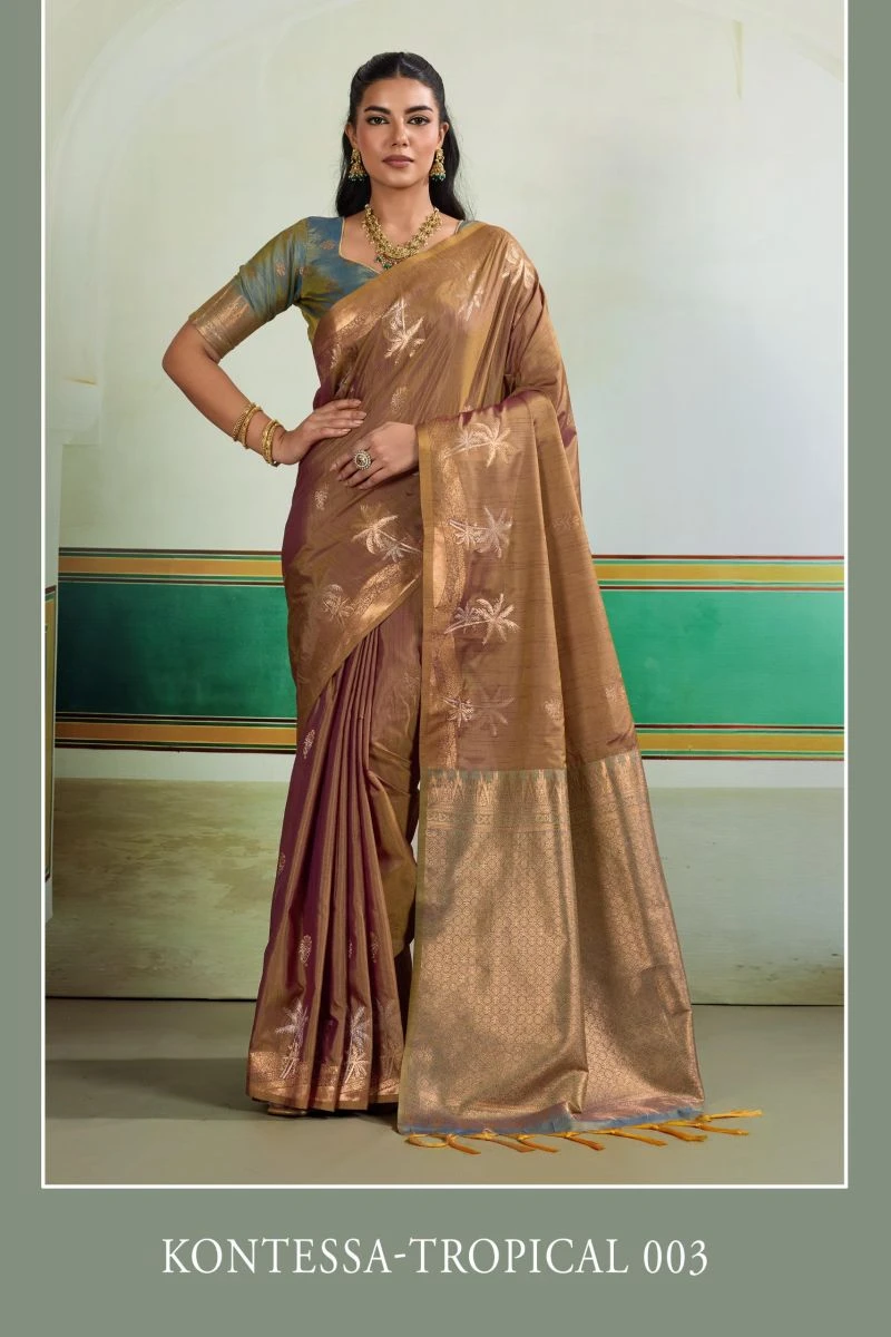 Rajtex Kontessa Tropical Tussar Silk Handloom Weaving Saree Collection 10
