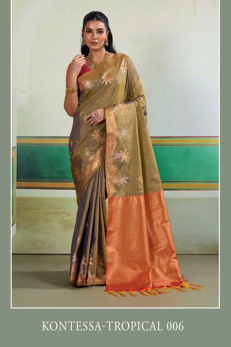 Rajtex Kontessa Tropical Tussar Silk Handloom Weaving Saree Collection 2