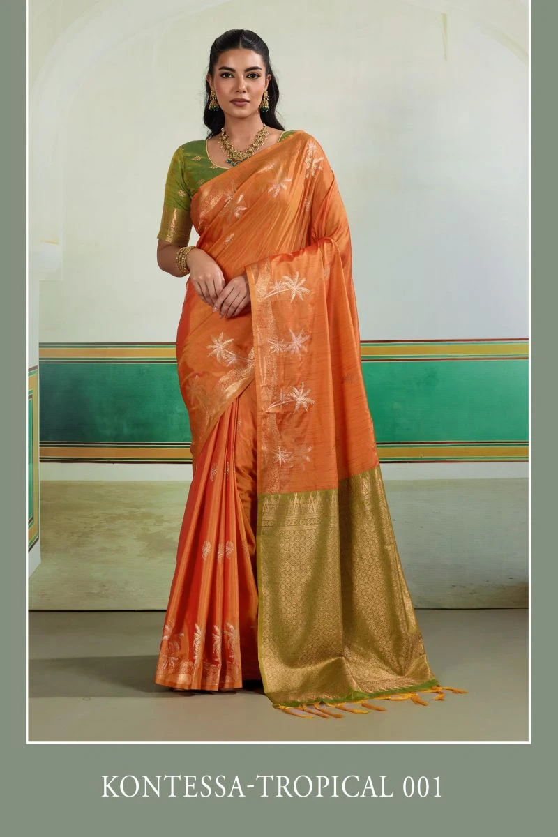 Rajtex Kontessa Tropical Tussar Silk Handloom Weaving Saree Collection 6