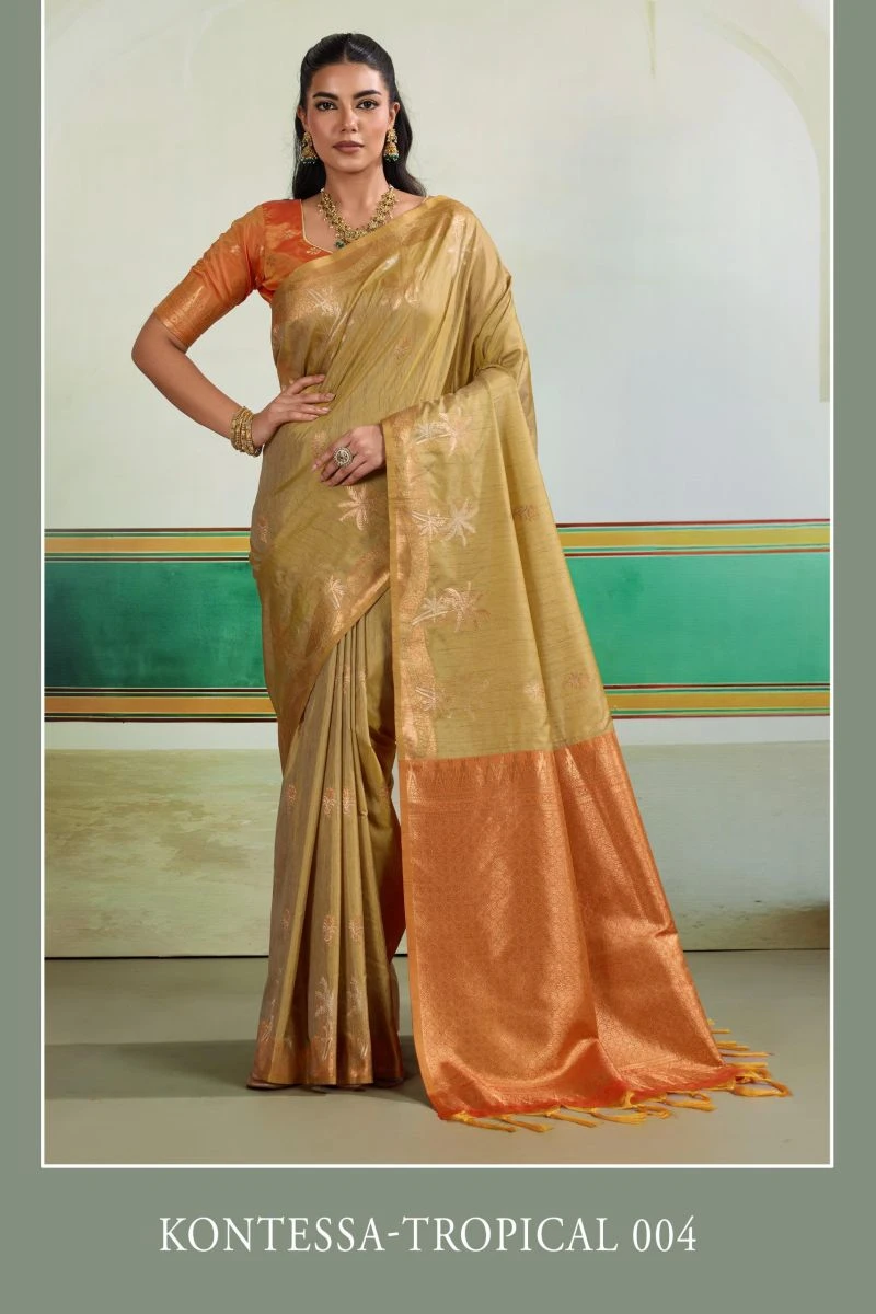 Rajtex Kontessa Tropical Tussar Silk Handloom Weaving Saree Collection 7