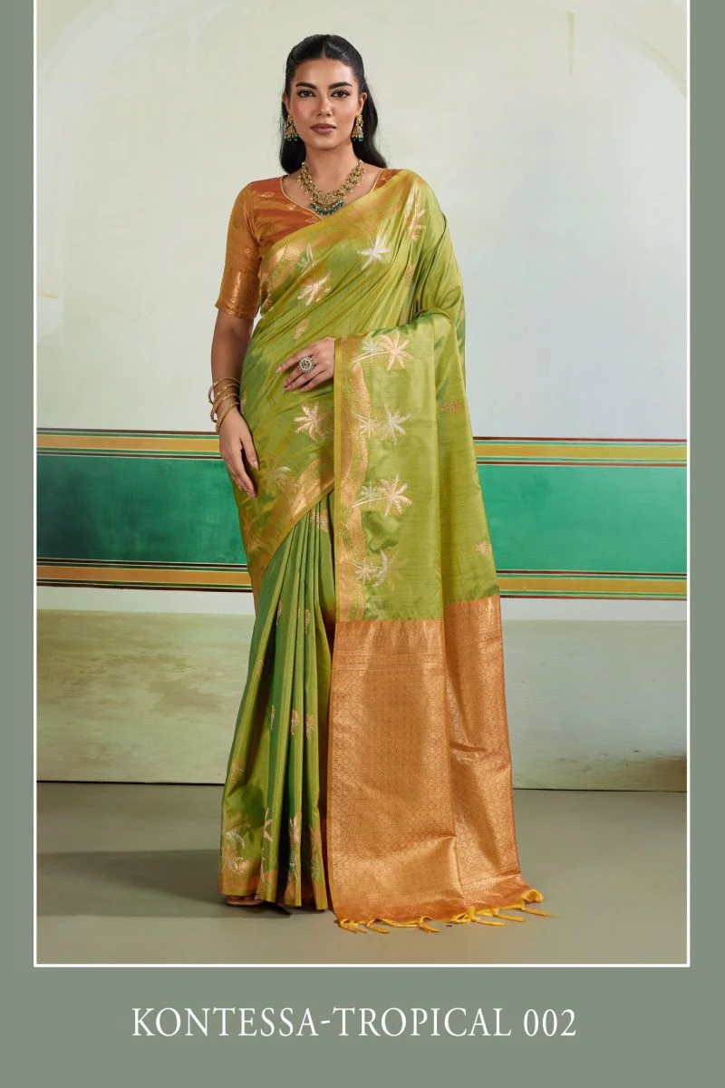 Rajtex Kontessa Tropical Tussar Silk Handloom Weaving Saree Collection 8