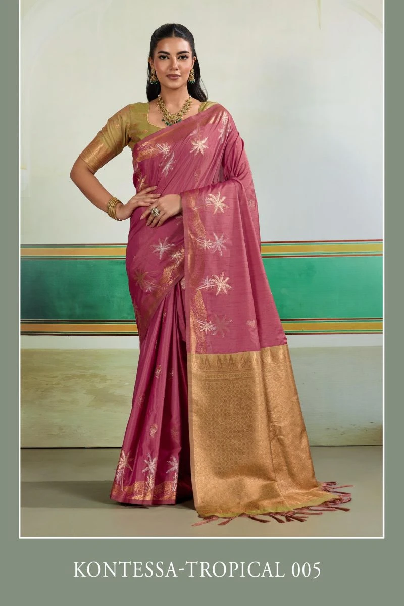 Rajtex Kontessa Tropical Tussar Silk Handloom Weaving Saree Collection 9