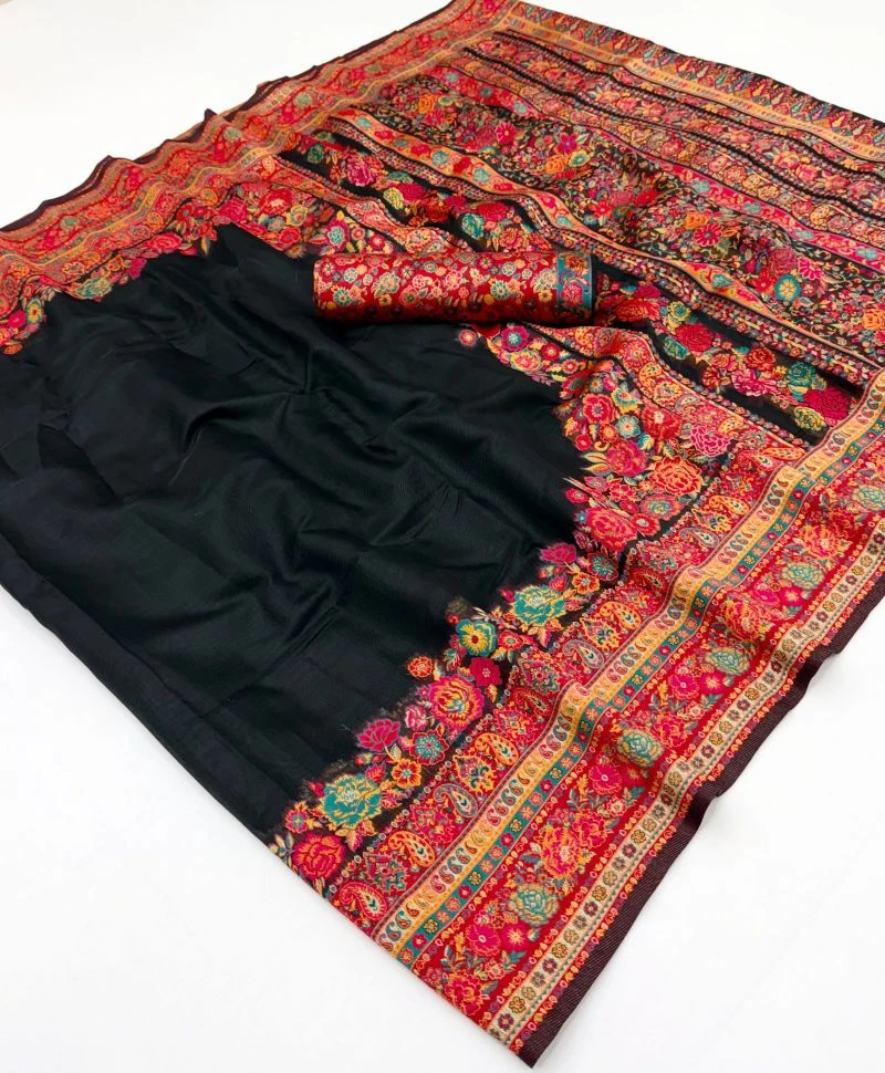 Rajtex Pure Kashmiri Vol 5 Pashmina Handloom Weaving Saree Collection 12