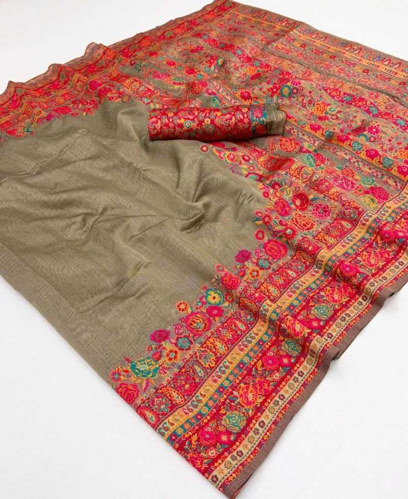 Rajtex Pure Kashmiri Vol 5 Pashmina Handloom Weaving Saree Collection 13