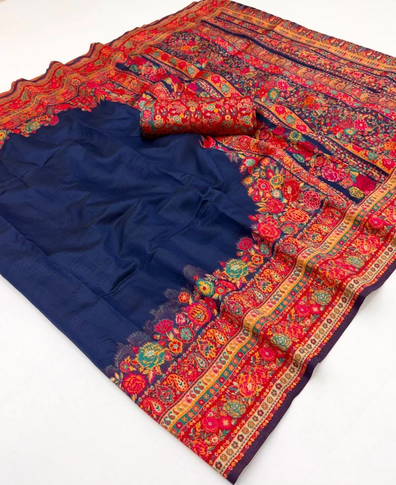 Rajtex Pure Kashmiri Vol 5 Pashmina Handloom Weaving Saree Collection 3
