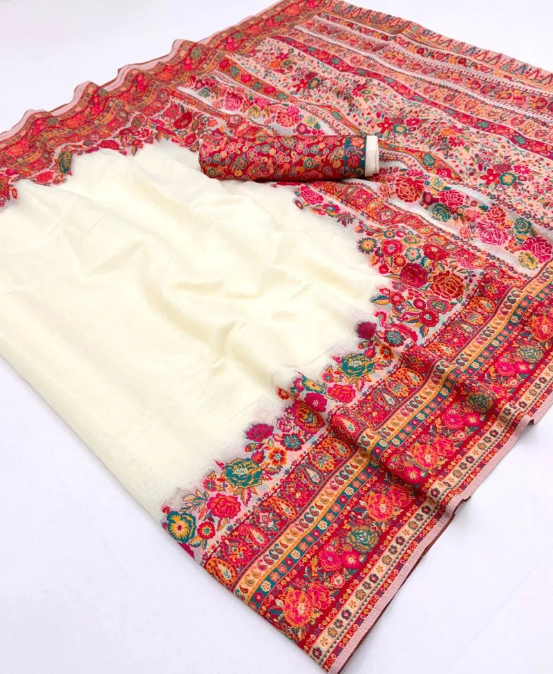 Rajtex Pure Kashmiri Vol 5 Pashmina Handloom Weaving Saree Collection 4