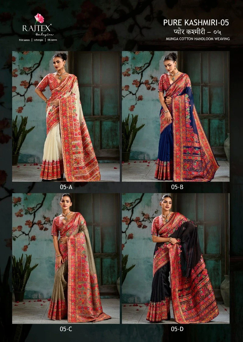 Rajtex Pure Kashmiri Vol 5 Pashmina Handloom Weaving Saree Collection 5