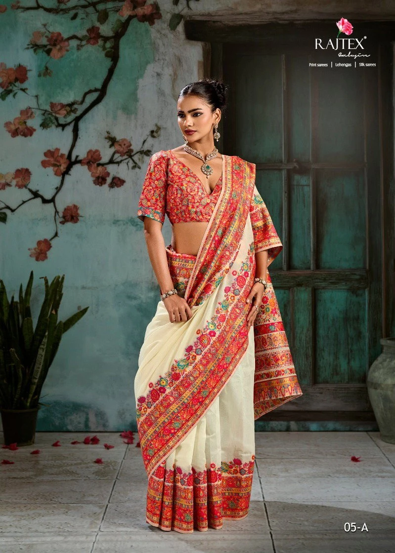 Rajtex Pure Kashmiri Vol 5 Pashmina Handloom Weaving Saree Collection 7