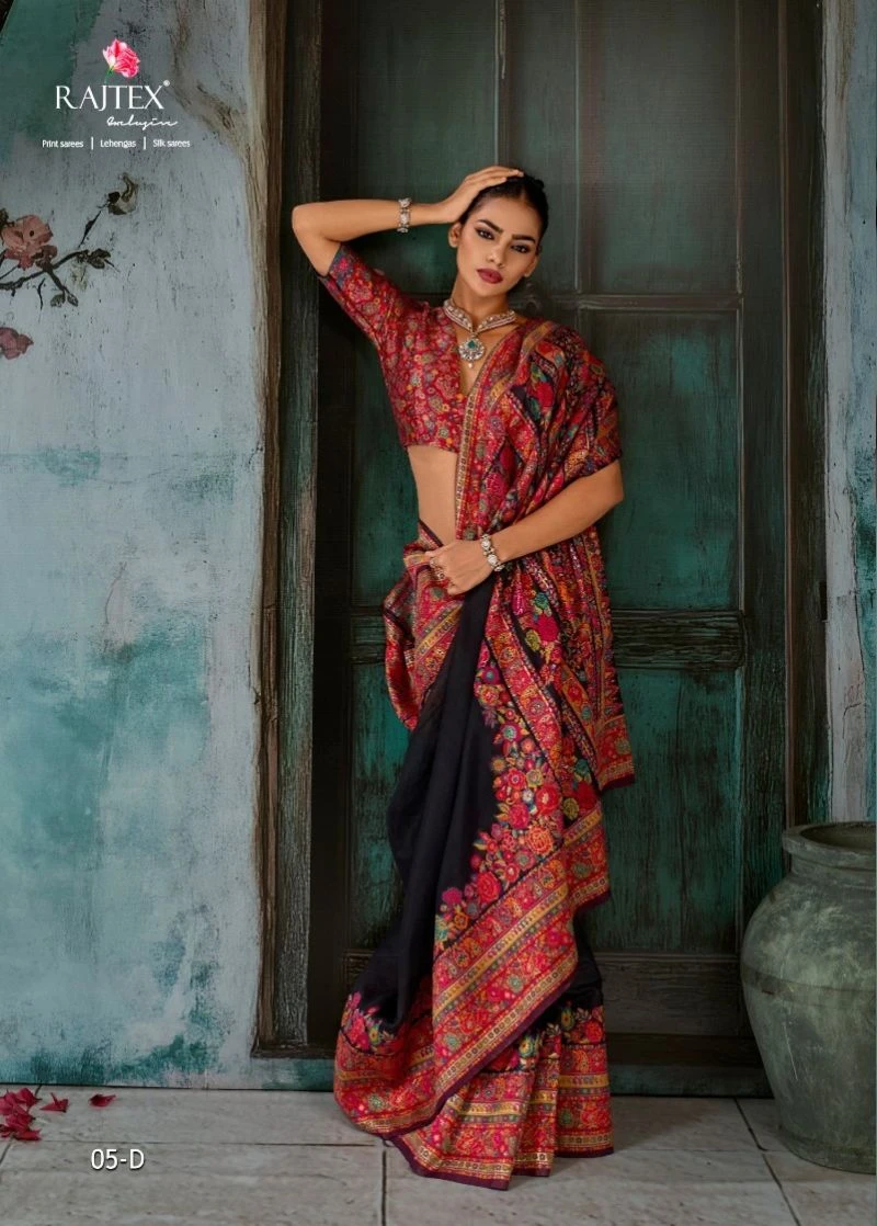 Rajtex Pure Kashmiri Vol 5 Pashmina Handloom Weaving Saree Collection 8