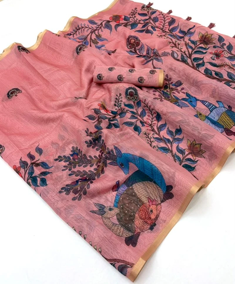 Rajyog Cd 176001 To 04 Chanderi Lining Digital Printed Saree 7