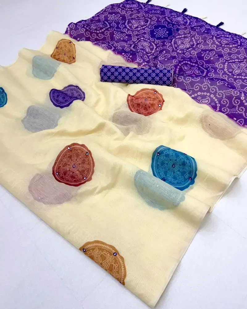 Rajyog D No 260001 To 04 Chanderi Linen Saree Collection