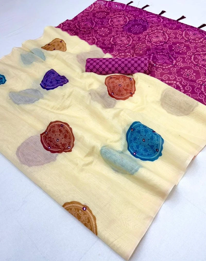 Rajyog D No 260001 To 04 Chanderi Linen Saree Collection 5