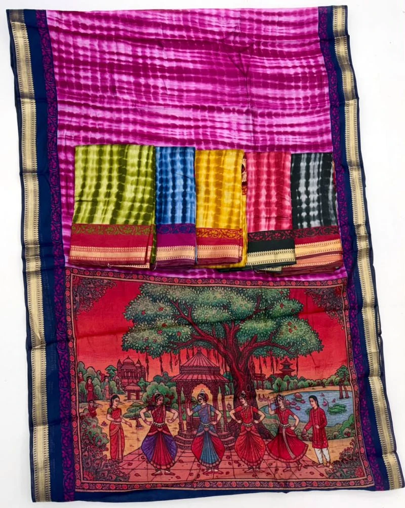 Rajyog D No 292001 To 06 Mul Cotton Zari Border Saree 6