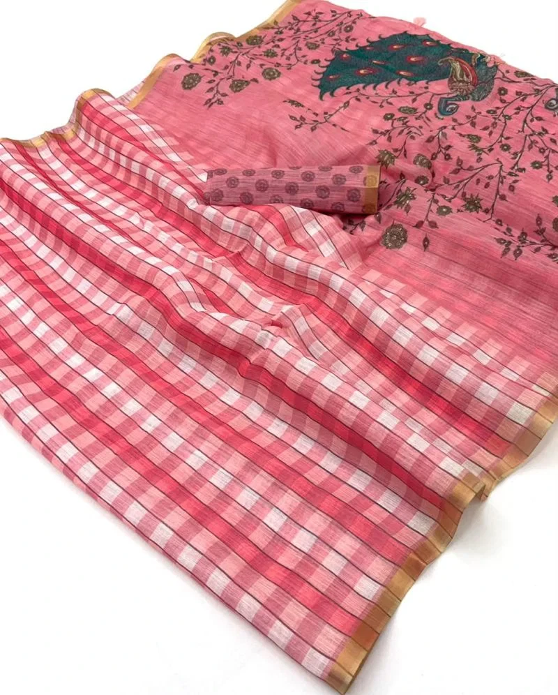 Rajyog D No 327001 To 11 Soft Linen With Zari Border Saree Collection 15