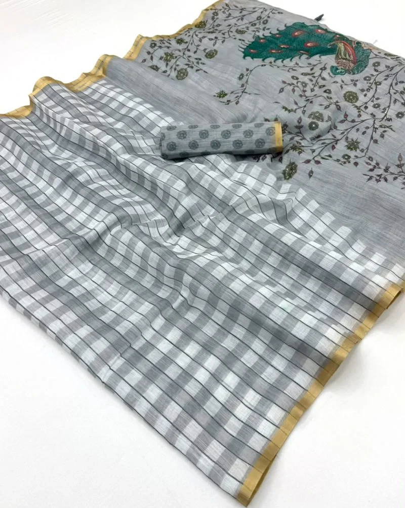 Rajyog D No 327001 To 11 Soft Linen With Zari Border Saree Collection 20