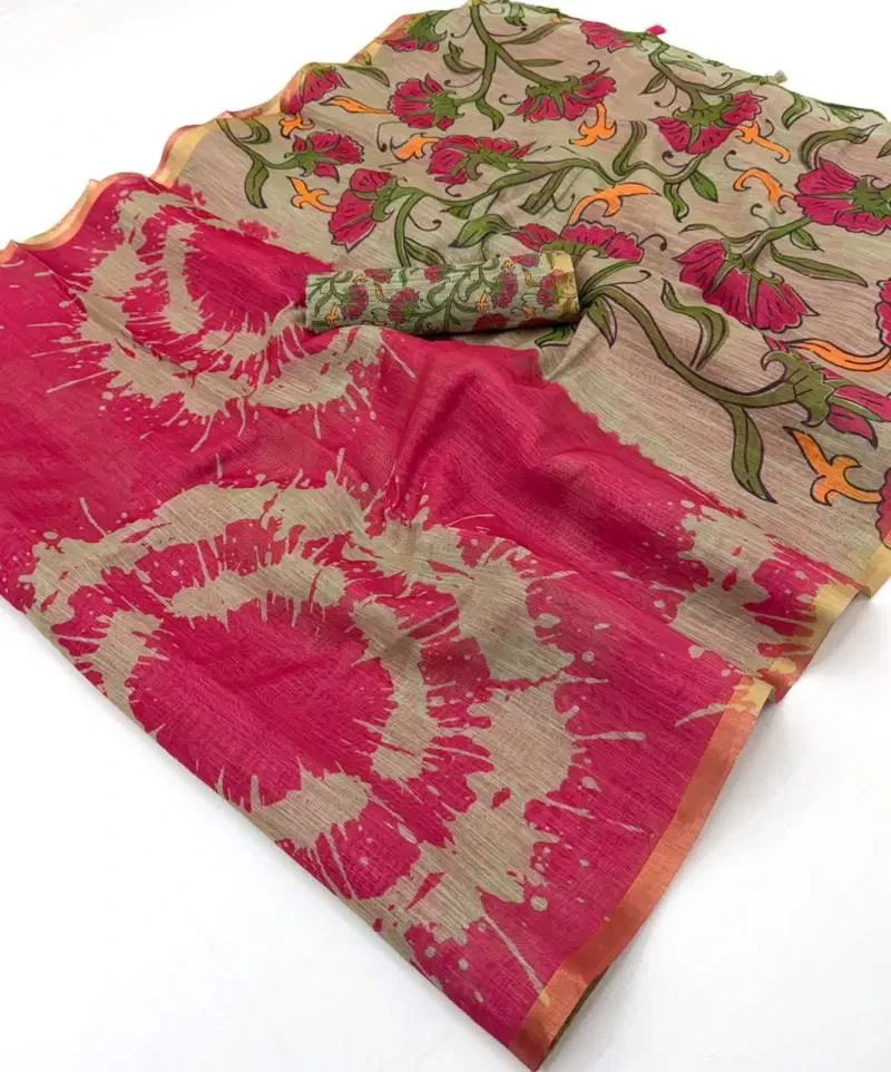 Rajyog Ls 383001 To 12 Soft Cotton Linen Zari Border Saree