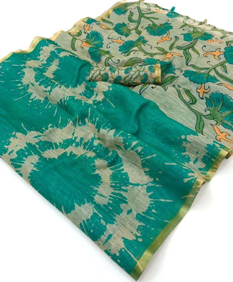 Rajyog Ls 383001 To 12 Soft Cotton Linen Zari Border Saree 14