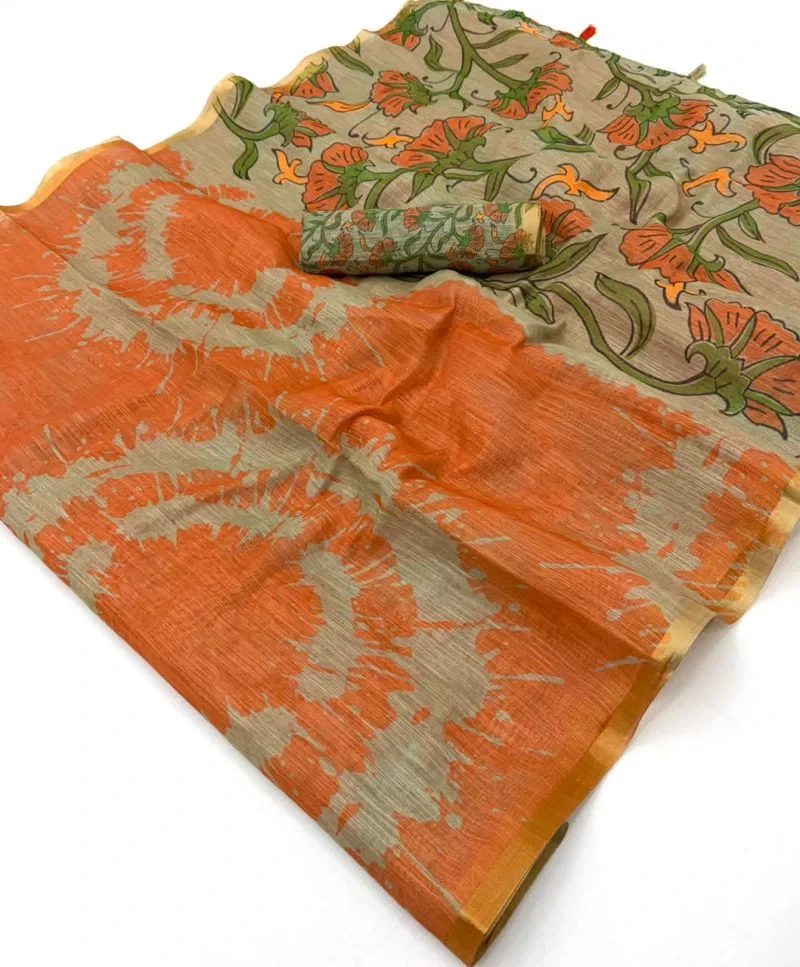 Rajyog Ls 383001 To 12 Soft Cotton Linen Zari Border Saree 19