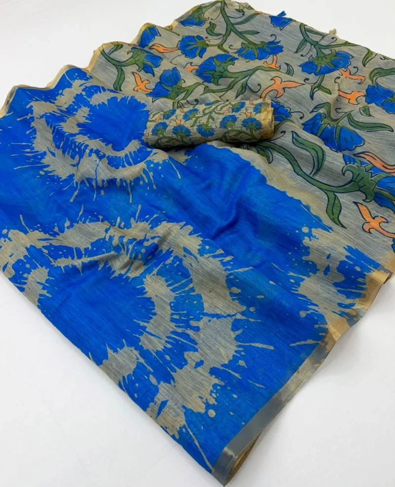 Rajyog Ls 383001 To 12 Soft Cotton Linen Zari Border Saree 2