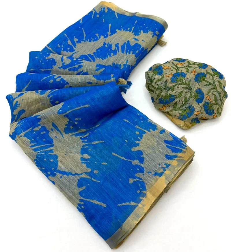 Rajyog Ls 383001 To 12 Soft Cotton Linen Zari Border Saree 20
