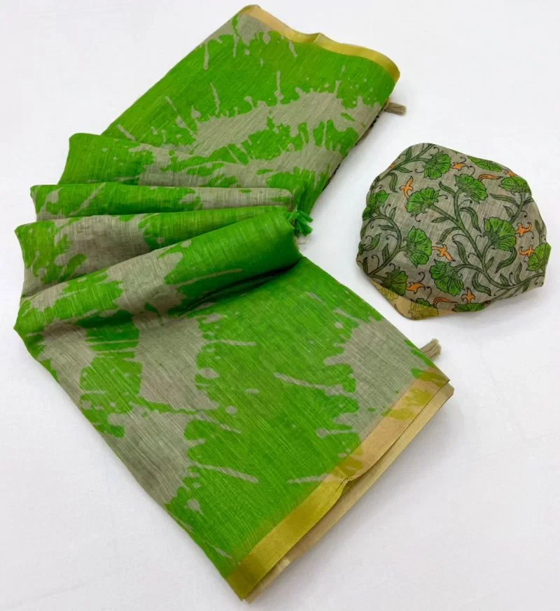 Rajyog Ls 383001 To 12 Soft Cotton Linen Zari Border Saree 21