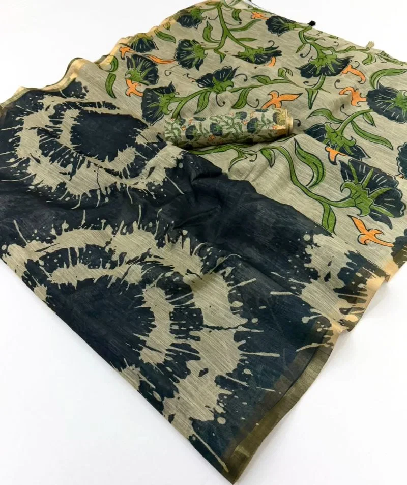 Rajyog Ls 383001 To 12 Soft Cotton Linen Zari Border Saree 6