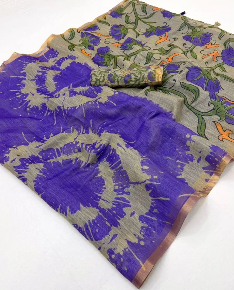 Rajyog Ls 383001 To 12 Soft Cotton Linen Zari Border Saree 7