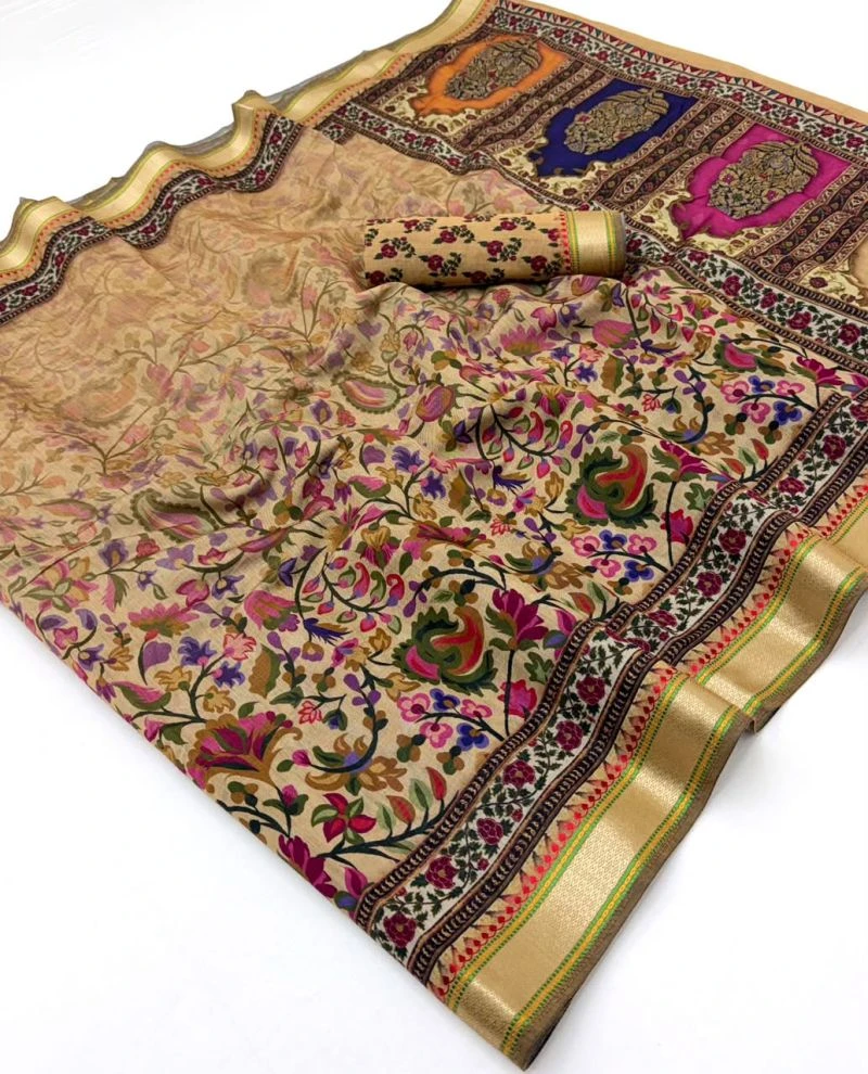 Rajyog Priyali Cotton Viscose Cotton Minakari Border Saree 11