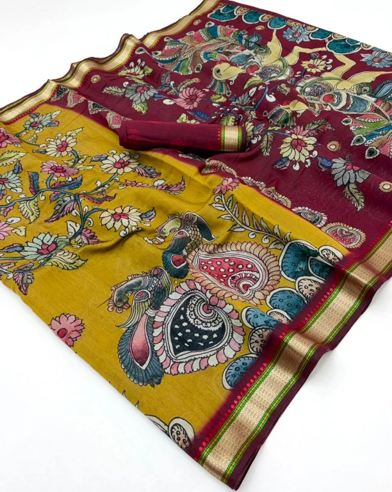 Rajyog Priyali Cotton Viscose Cotton Minakari Border Saree 19